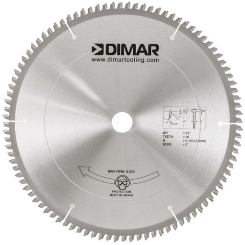 Lame de scie pour coupe de m&eacute;lamine, 12", 96 dents, Pour Bois Trail Hammer and Bolt