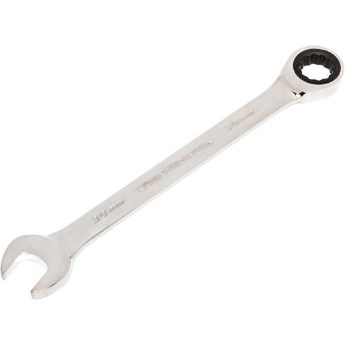 Cl&eacute; &agrave; cliquet combin&eacute;e &agrave; 72 dents, 12 pans, 30 mm, Fini Chrome/Poli Trail Hammer and Bolt