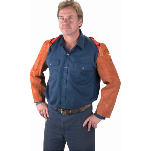 Leather Sleeves, 23" L, Lava Brown Trail Hammer and Bolt