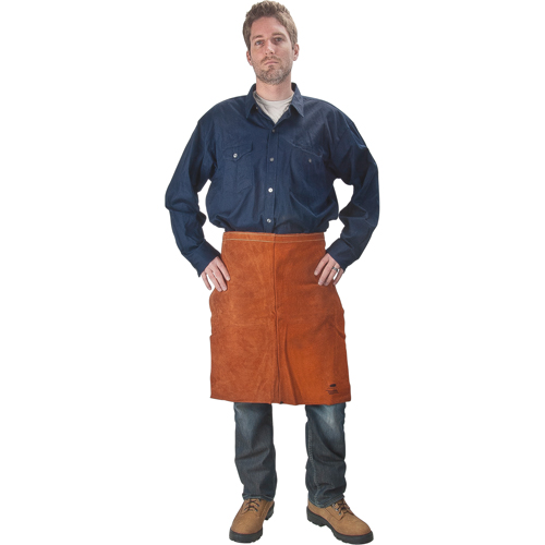 Leather Apron, Waist, 24" L, Lava Brown Trail Hammer and Bolt