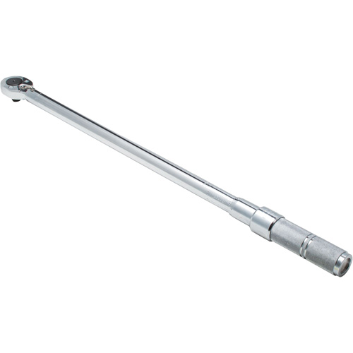 Ratcheting Head Micrometer Torque Wrench, Click, 1/2" Square Drive, 50 - 250 lbf. Ft Trail Hammer and Bolt