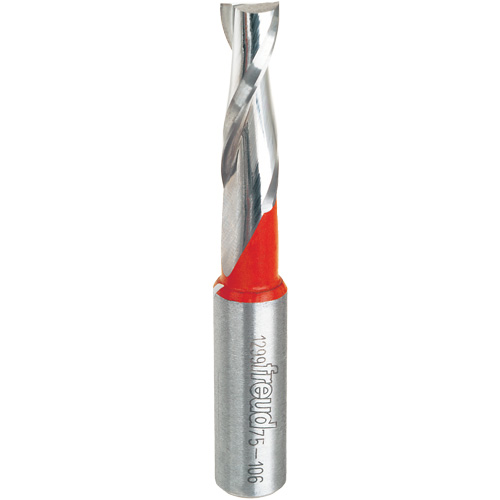 Up Spiral Router Bit, 3/8" Dia., 1-1/4" Carbide Height, 3" L, 1/2" Shank Trail Hammer and Bolt