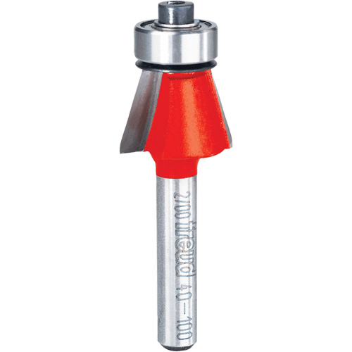 Router Bit - Chamfer Bit, 23/32" Dia., 1/4" Shank Trail Hammer and Bolt