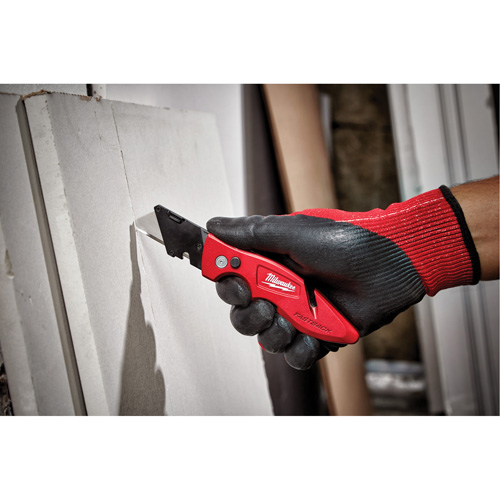 Fastback Flip Utility Knife, 2" Blade, Carbon Steel Blade, Metal Handle Trail Hammer and Bolt
