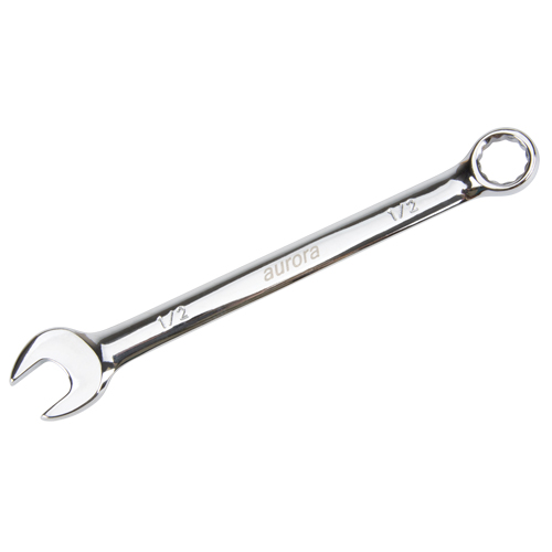 Combination Wrench, 12 Point, 1/2", Chrome Finish Trail Hammer and Bolt
