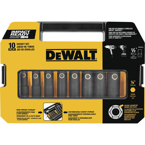 Jeu de douilles Ready, 10 Mcx, Chocs, Prise de 1/2" Trail Hammer and Bolt