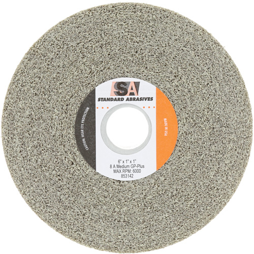 Standard Abrasives General Purpose Plus Wheel, 6" Dia., Medium Grit, Aluminum Oxide Trail Hammer and Bolt