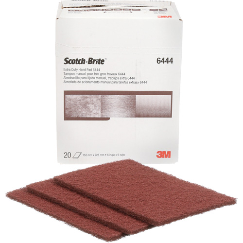 Scotch-Brite Extra-Duty Hand Pad, Aluminum Oxide, 9" x 6", Fine Grit Trail Hammer and Bolt
