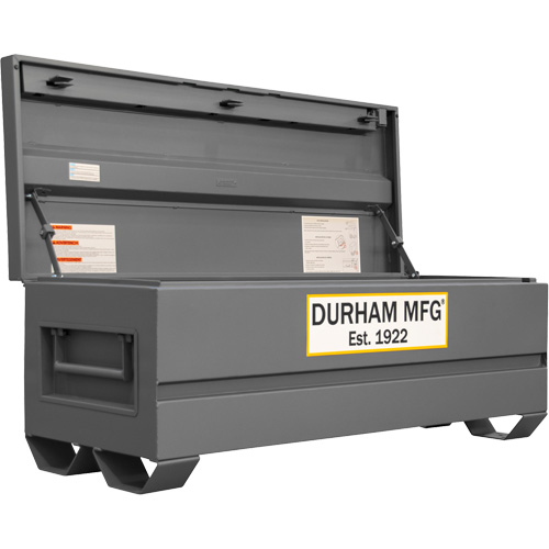 Jobsite Storage Box, 60" x 24" x 22-3/4", Steel, Grey Trail Hammer and Bolt