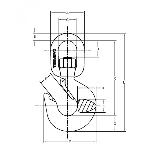 Crochet de levage pivotant avec loquet Trail Hammer and Bolt
