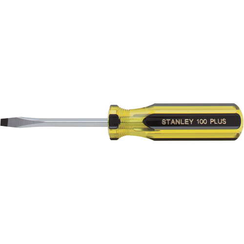 100 PLUS&reg; Standard Slotted Tip Screwdriver, 3/16" Tip, Round, Plastic Handle Trail Hammer and Bolt