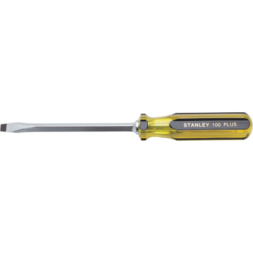 100 PLUS&reg; Standard Slotted Tip Screwdriver, 5/16" Tip, Square, 11-1/8" L, Plastic Handle Trail Hammer and Bolt