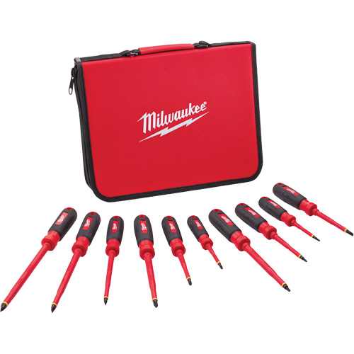 Insulated Screwdriver Set with EVA Foam Case, 10 Pcs. Trail Hammer and Bolt