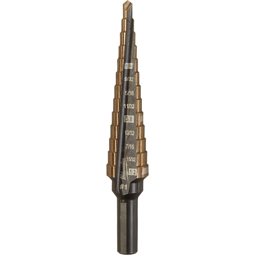 Foret &eacute;tag&eacute;, 1/8"/#1 - #1/1/2", Incr&eacute;ments de 1/32", Acier rapide au cobalt Trail Hammer and Bolt