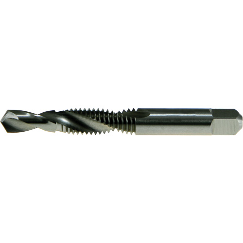 DRILLCO Combined Tap & Drill, #4, High Speed Steel, 118° Point Trail Hammer and Bolt