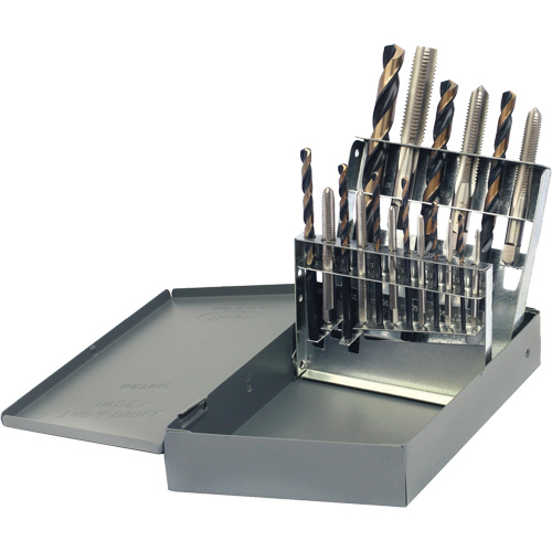 DRILLCO Tap & Drill Set, 18 Pieces Trail Hammer and Bolt