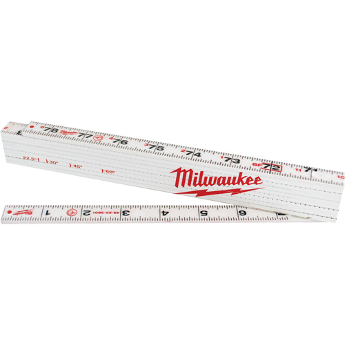 R&egrave;gle pliante, 78" lo, Composite, Graduations de 1/16" Trail Hammer and Bolt