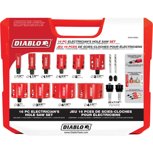 Ensemble de scie-cloche bim&eacute;tallique pour &eacute;lectricien, 16 morceaux Trail Hammer and Bolt