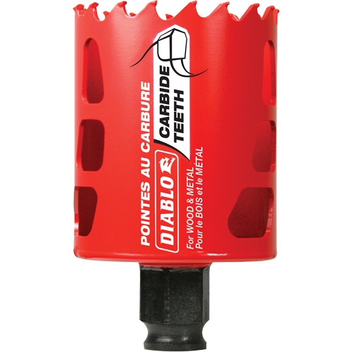 Wood & Metal Hole Saw, 2-1/8", 2-3/8" Depth of Cut, Carbide Trail Hammer and Bolt