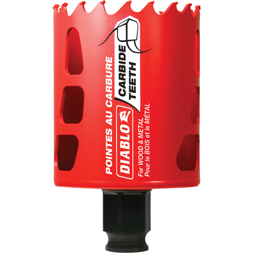 Wood & Metal Hole Saw, 2-1/4", 2-3/8" Depth of Cut, Carbide Trail Hammer and Bolt