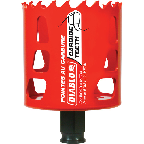 Wood & Metal Hole Saw, 2-1/2", 2-3/8" Depth of Cut, Carbide Trail Hammer and Bolt