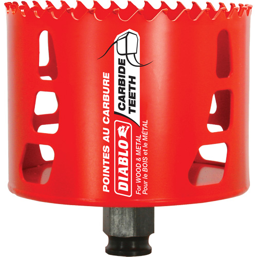 Scie cloche pour bois et m&eacute;tal, 3-1/2", Profondeur de la coupe 2-3/8", Carbure Trail Hammer and Bolt