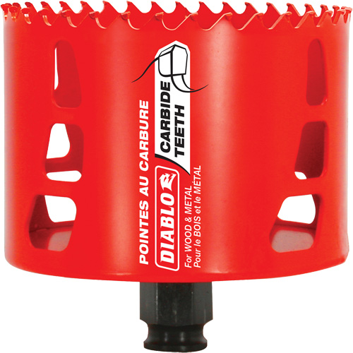 Wood & Metal Hole Saw, 3-5/8", 2-3/8" Depth of Cut, Carbide Trail Hammer and Bolt