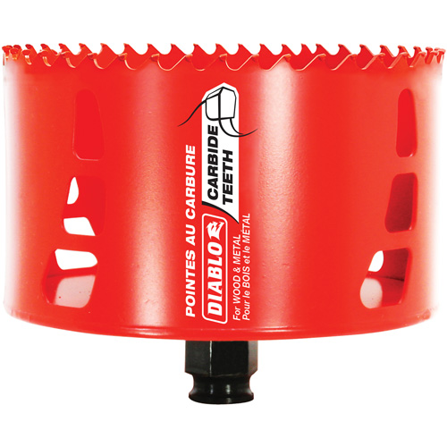 Wood & Metal Hole Saw, 4-1/2", 2-3/8" Depth of Cut, Carbide Trail Hammer and Bolt
