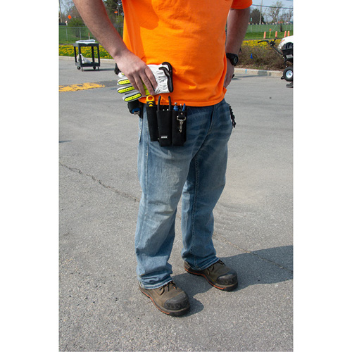 Lineman's Tool Pouch, Multiple Tool Holder, Leather, 3 Pockets Trail Hammer and Bolt