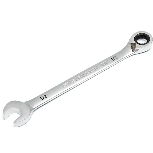 Cl&eacute; &agrave; cliquets r&eacute;versible &agrave; 90 dents, 12 pans, 1/2", Fini Chrome/Poli Trail Hammer and Bolt