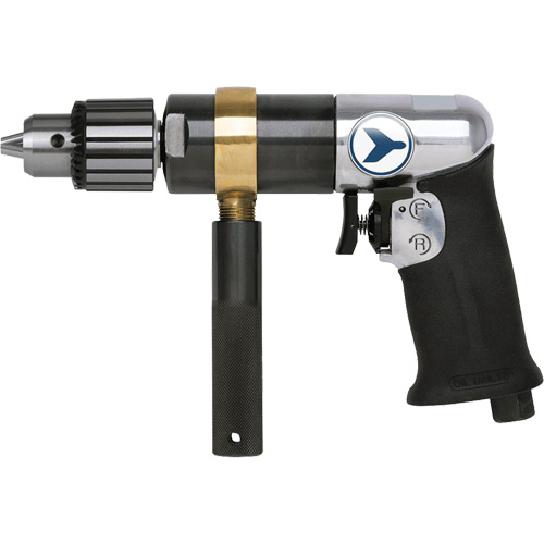 AD12VSRK Perceuse pneumatique &agrave; vitesse variable, 6 pi³/min, 1/4" NPT, 82 dBA, 1/2" mandrin, Avec cl&eacute; Trail Hammer and Bolt
