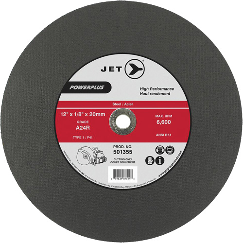 A24R PowerPlus Cut-Off Wheel, 14" x 1/8", 20 mm Arbor, Type 1, 5500 RPM Trail Hammer and Bolt