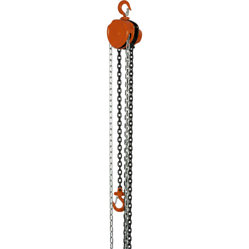 Palans &agrave; chaîne s&eacute;rie VHC, Lev&eacute;e 10', Cabacit&eacute; 1100 lb (0,5 tonne), Chaîne en Acier alli&eacute; Trail Hammer and Bolt