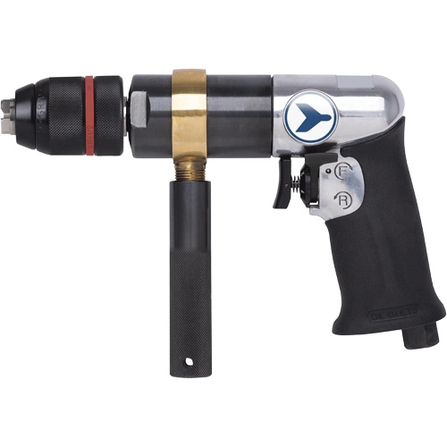 AD12VSR Perceuse pneumatique &agrave; vitesse variable, 6 pi³/min, 1/4" NPT, 1/2" mandrin, Sans cl&eacute; Trail Hammer and Bolt