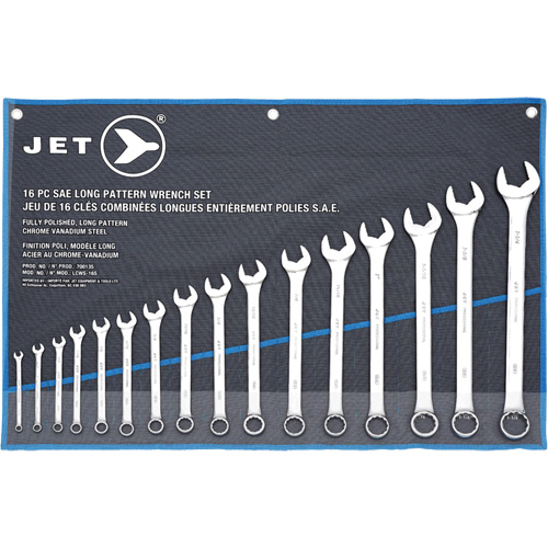 LCWS-16S Long Pattern Combination Wrench Sets, Combination, 16 Pieces, Imperial Trail Hammer and Bolt