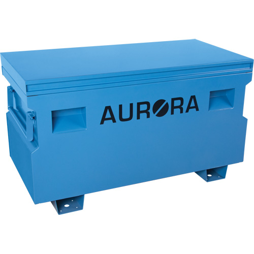 Jobsite Tool Box, 48" x 24" x 27-3/5", Steel, Blue Trail Hammer and Bolt