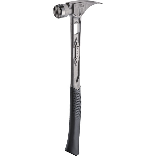 Marteau de charpente en titane meul&eacute; TIBONE, 15 oz, Prise en Acier plein, 17-17/50" lo Trail Hammer and Bolt