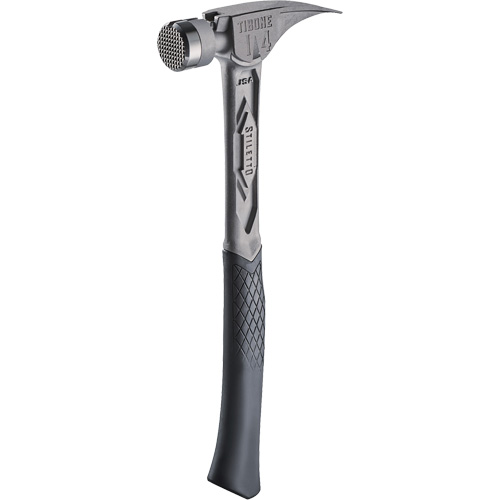 Marteau de charpente en titane meul&eacute; TIBONE, 14 oz, Prise en Acier plein, 15-1/4" lo Trail Hammer and Bolt