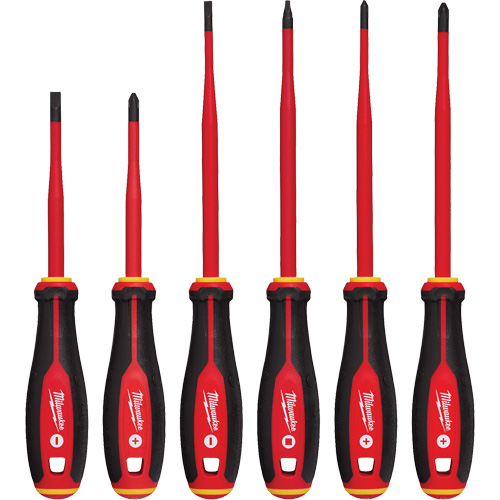 Insulated Slim Tip Screwdriver Set, 6 Pcs., Magnetic Trail Hammer and Bolt