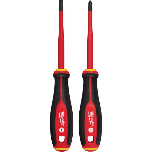 Insulated Slim Tip Screwdriver Set, 2 Pcs., Magnetic Trail Hammer and Bolt