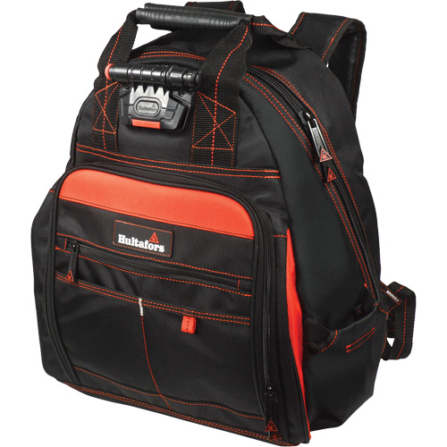 Lighted Tool Backpack, Black/Red, Ballistic/Polyester Trail Hammer and Bolt