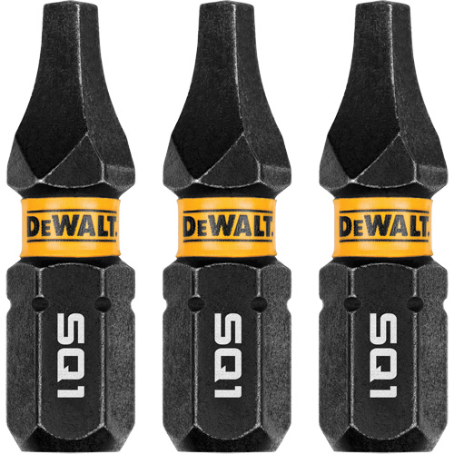 3-Piece FLEXTORQ&reg; Impact Screwdriving Bits, Square, #1, 1/4" Drive Trail Hammer and Bolt