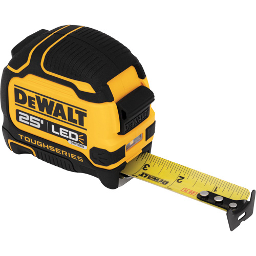 TOUGHSERIES LED Lighted Tape Measure, 25' Trail Hammer and Bolt