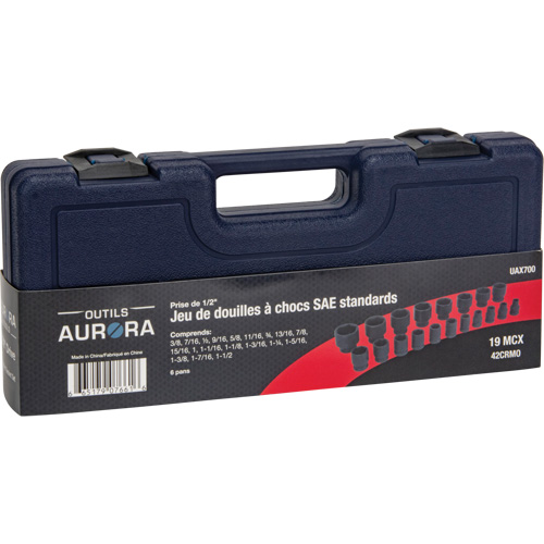 Jeu de douilles SAE, 19 Mcx, Chocs, Prise de 1/2" Trail Hammer and Bolt