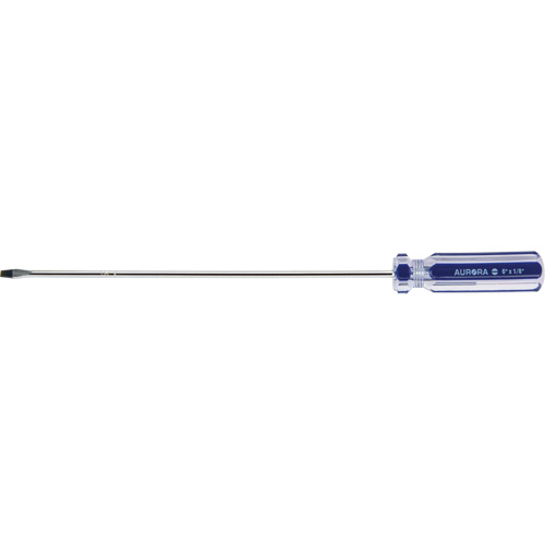 Tournevis &agrave; fente bleu transparent avec bandes, Tige de 1/8", Ronde, Prise en Plastique Trail Hammer and Bolt