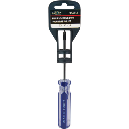 Blue Transparent Striped Philips Screwdriver, #1, Plastic Handle Trail Hammer and Bolt