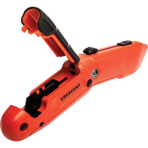 Auto-Retracting Safety Knife, 1", Steel, Aluminum Handle Trail Hammer and Bolt