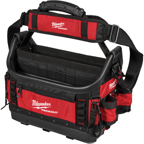 PackOut Structured Tote, Polyester, 39 Pockets, Black/Red Trail Hammer and Bolt