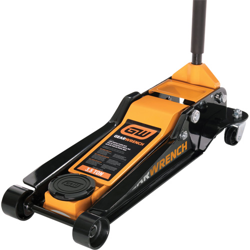 Low Profile Floor Jack, 3.5 Ton(s) Capacity, 3-3/4" Lowered, 21-3/4" Raised, Manual Hydraulic Trail Hammer and Bolt
