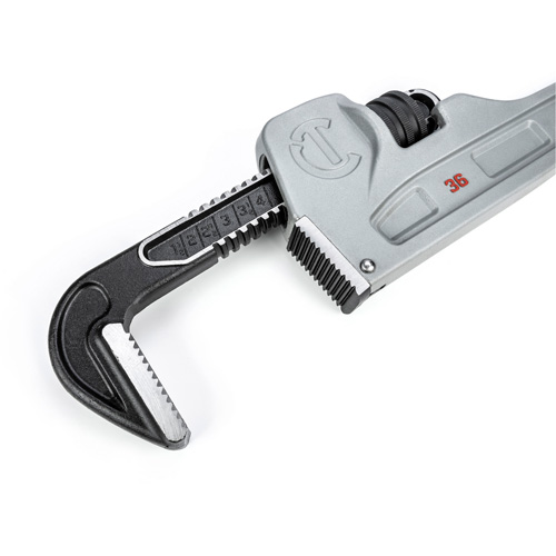 Cl&eacute; &agrave; tuyaux, Cap des m&acirc;choires 5", Longueur 36", Fini Rev&ecirc;tement en poudre, Prise Non-ergonomique Trail Hammer and Bolt